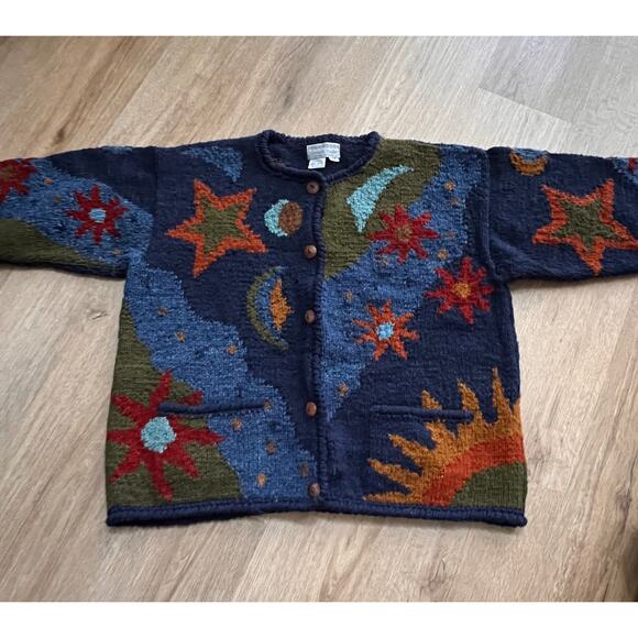 NOMADIC TRADERS 100% WOOL CARDIGAN SIZE MEDIUM - Picture 3 of 8